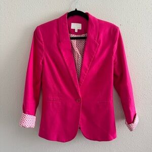 Dalia Fuchsia Pink Blazer with Cuffed Sleeves – Size Small